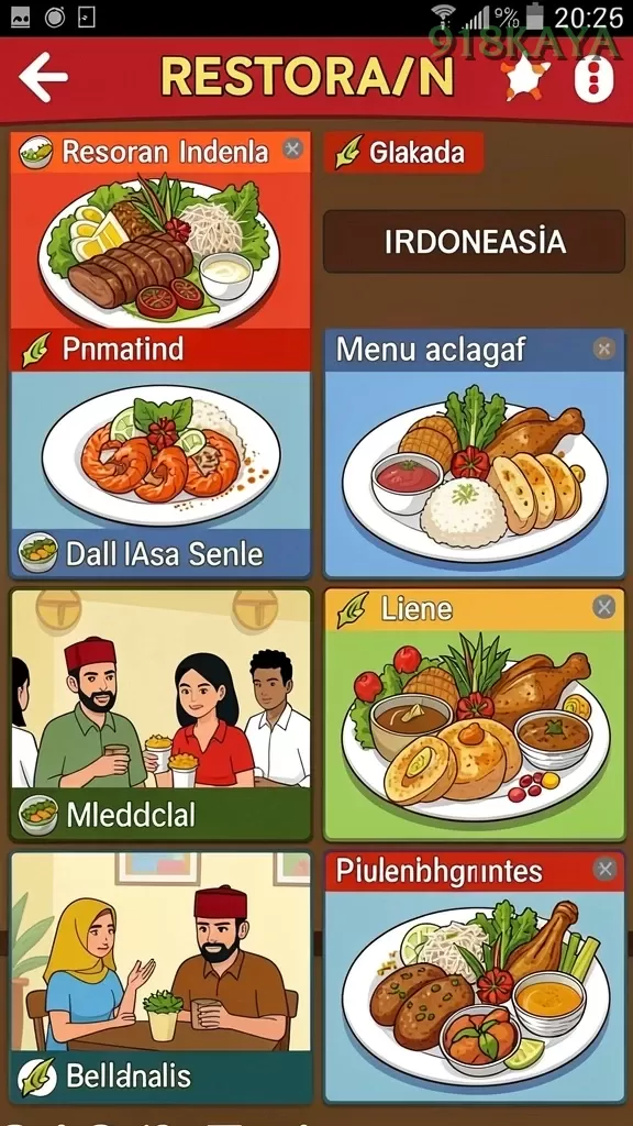Cuplikan layar TTT888 — menu navigasi